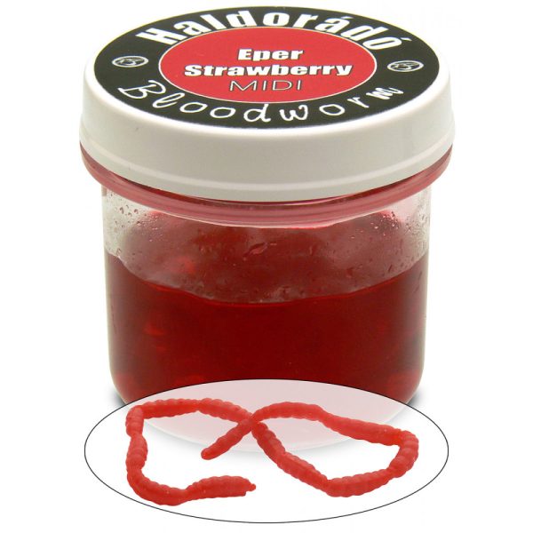 Haldorádó Bloodworm Midi Strawberry 150pcs/jar 10mm imitation mosquito larvae