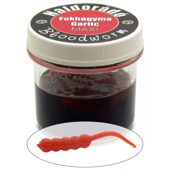Haldorado Bloodworm Maxi Garlic 30pcs/jar 23mm imitation mosquito larvae