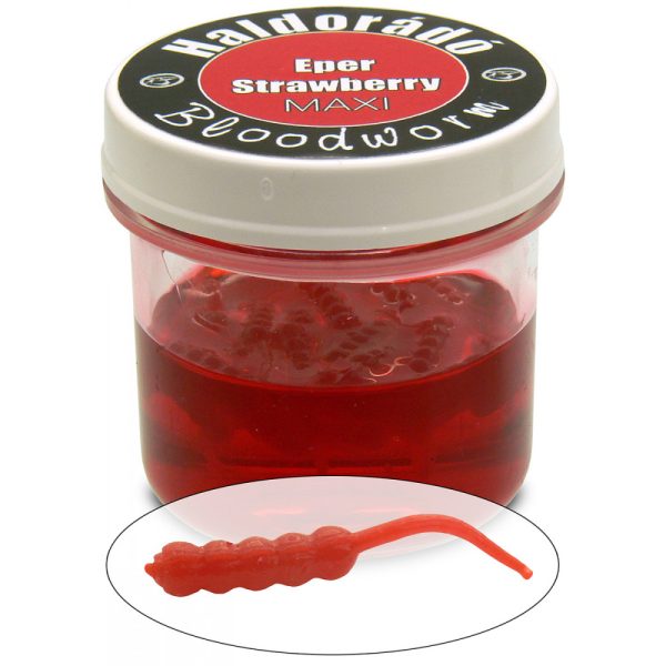 Haldorádó Bloodworm Maxi Strawberry 30pcs/jar 23mm imitation mosquito larvae
