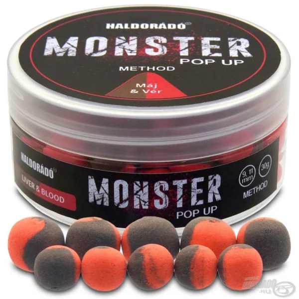 Haldorádó MONSTER Pop Up Method 9, 11 mm - Liver & Blood