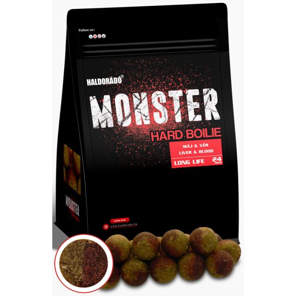 Haldorádó Monster Hard Boilie Liver-Blood 700gr 24mm Bojli