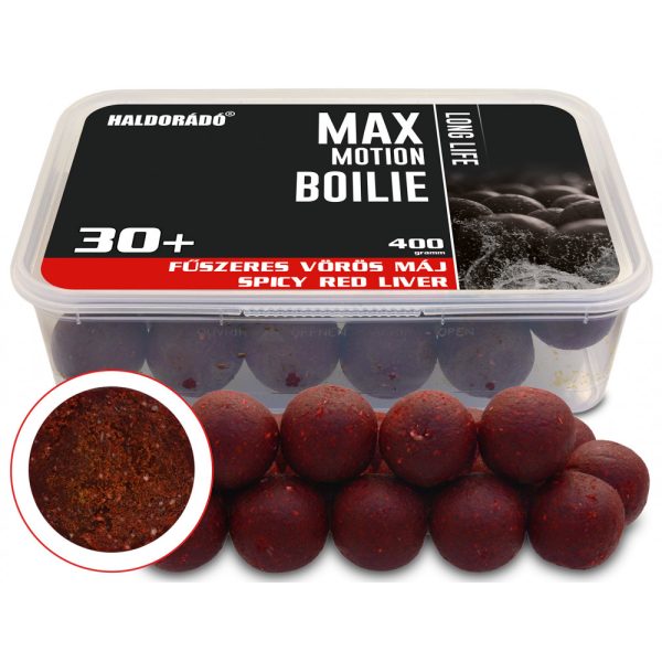 Haldorádó Max Motion Boilie Long Life Spicy Red Liver 400gr 30mm Boilie