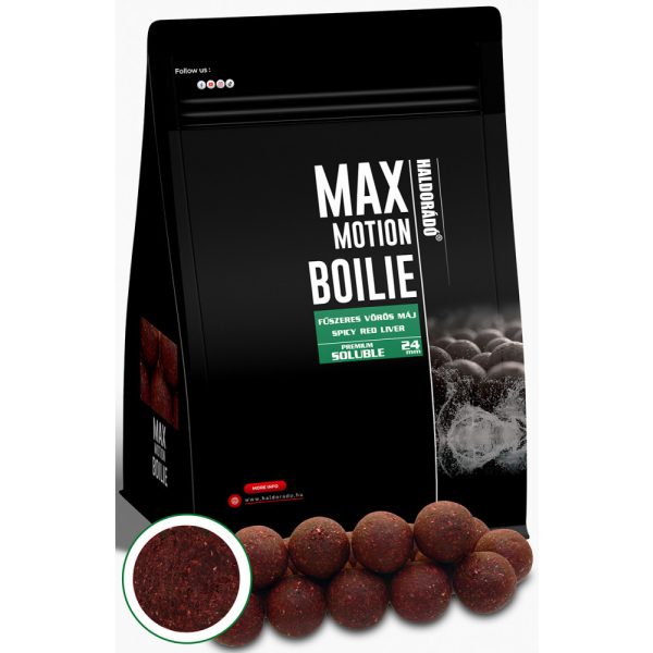 Haldorádó Max Motion Boilie Premium Soluble Spicy Red Liver 800gr 24mm Boilie