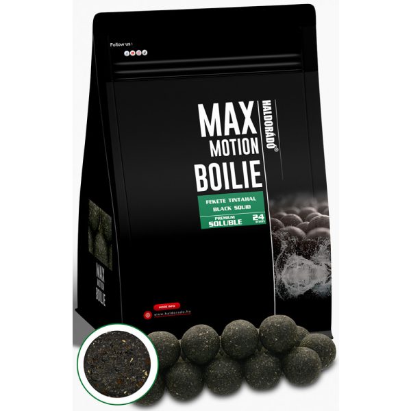 Haldorádó Max Motion Boilie Premium Soluble Black Squid 800gr 24mm Boilie