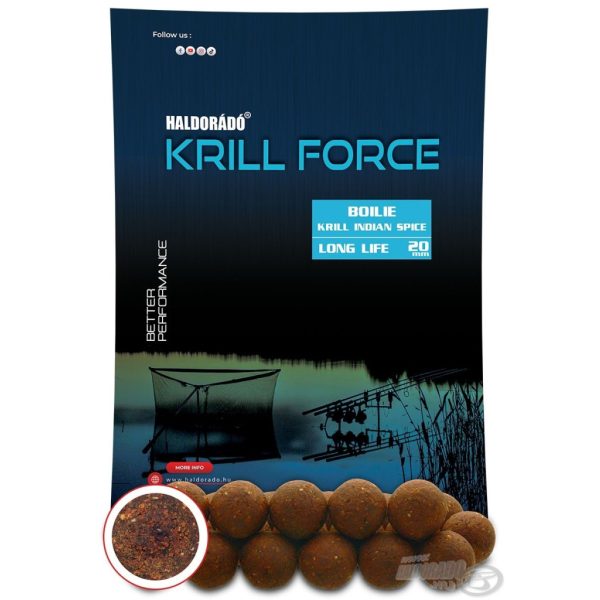Haldorádó Krill Force Boilie Long Life 20mm Krill Indian Spice Feeding Boilie 700gr
