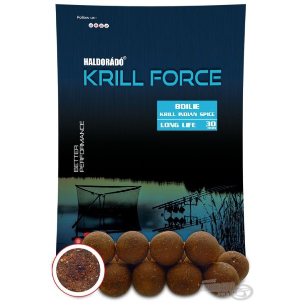Haldorádó Krill Force Boilie Long Life 30mm Krill Indian Spice Feeding Boilie 700gr