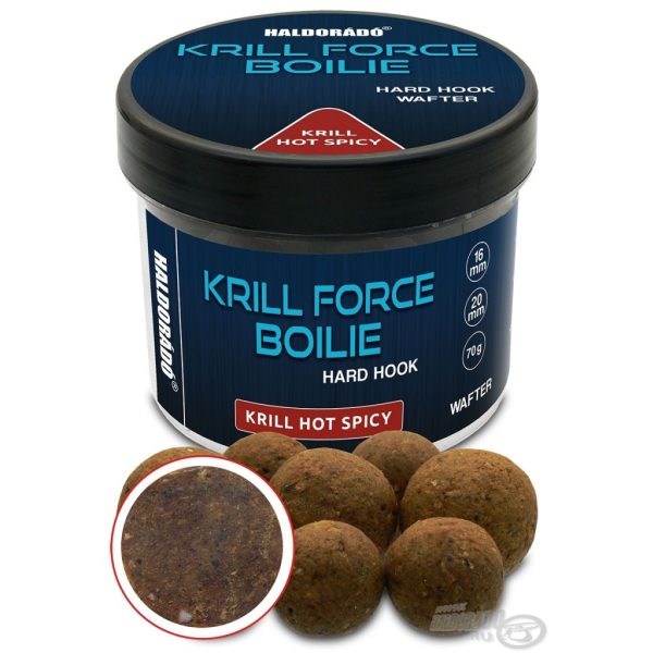 Haldorádó Krill Force Boilie Hard Hook Wafter 16, 20 mm Krill Hot Spicy Bait Boilie 70gr