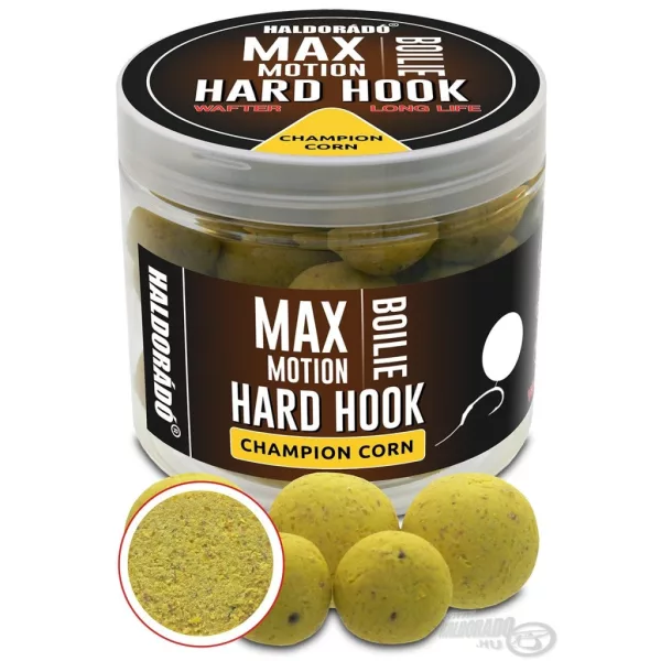 Haldorádó Max Motion Boilie Hard Hook Wafter 16, 20mm Champion Corn Hookbait Boilie 100gr