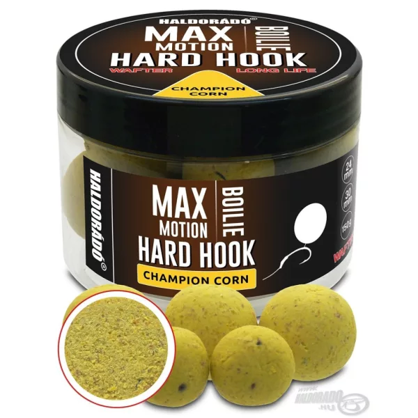 Haldorádó Max Motion Boilie Hard Hook Wafter 24, 30mm Champion Corn Bait Boilie 150gr