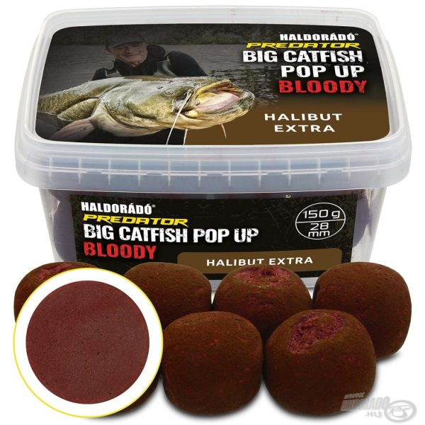 Haldorádó Catfish Pop Up 28mm Bloody Halibut Extra Catfish Bait 200gr