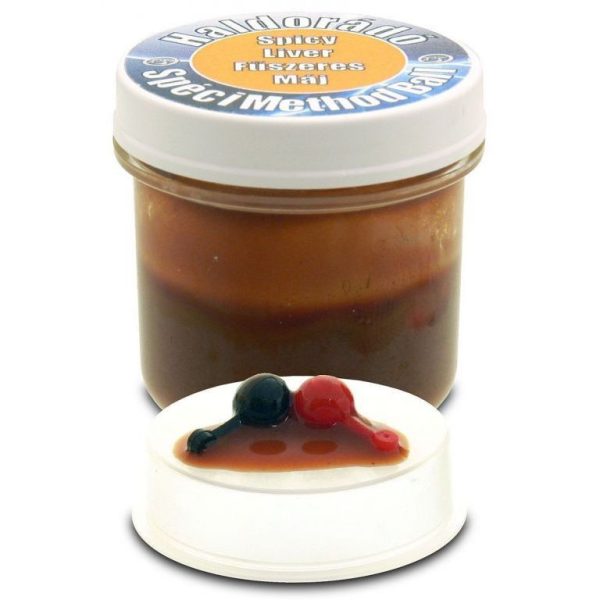 Haldorádó SpéciMethod Ball Spicy Liver 12pcs/jar 7mm rubber bait