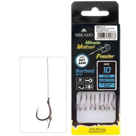   Mikado Method Feeder MF13 Bait-spiked 6 Eyed, Barbed Pre-tied Hook 8pcs