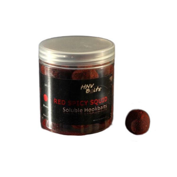 HNV Baits Red Spicy Squid Soluble Hookbaits 24mm Soluble Hookbaits 165gr