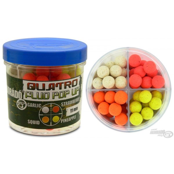 Haldorádó Quatro Fluo Pop Up Boilies 11 mm / 4 flavours in a box