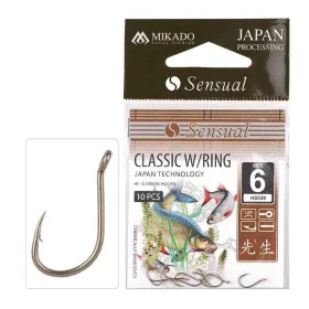 Mikado Sensual Classic 12 Eyed, Barbed Carp Hook 10 pcs