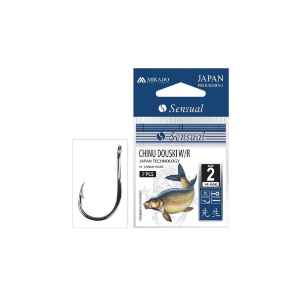 Mikado Sensual Chinu Douski W/Ring 8 Ears, Bearded Bearded Baiting Hook 10pcs
