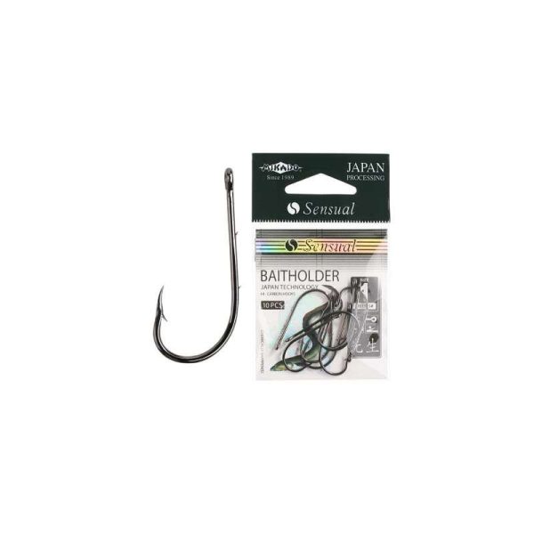 Mikado Sensual Baitholder 2 Brown Ear Bearded Bearded Single Spined Predator Hook 10pcs
