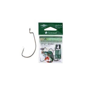   Mikado Sensual Offset Worm 5/0 Eared Barbed Offset Hook 5 pcs