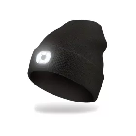 EnergoTeam Knitted Beanie with Rechargeable LED Lamp Black