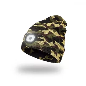   EnergoTeam Knitted Beanie with Rechargeable LED Lamp Camouflage