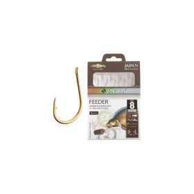   Mikado Sensual Feeder 6 Gold Flake Barbed Pre-tied Hook 10pcs