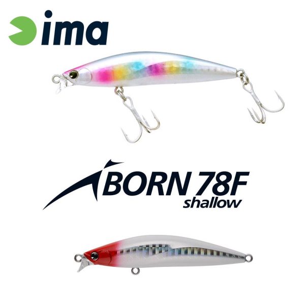 Ima iBorn 78F Shallow 7.8cm 8.5gr 001 Red Head Wobbler