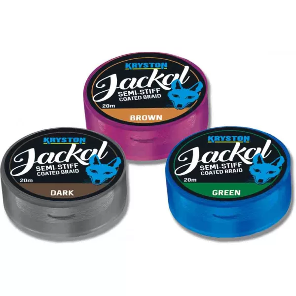 Kriston Jackal Semi-Stiff 20Lbs 20m 0.35mm Brown Braided Hooklink-Brown