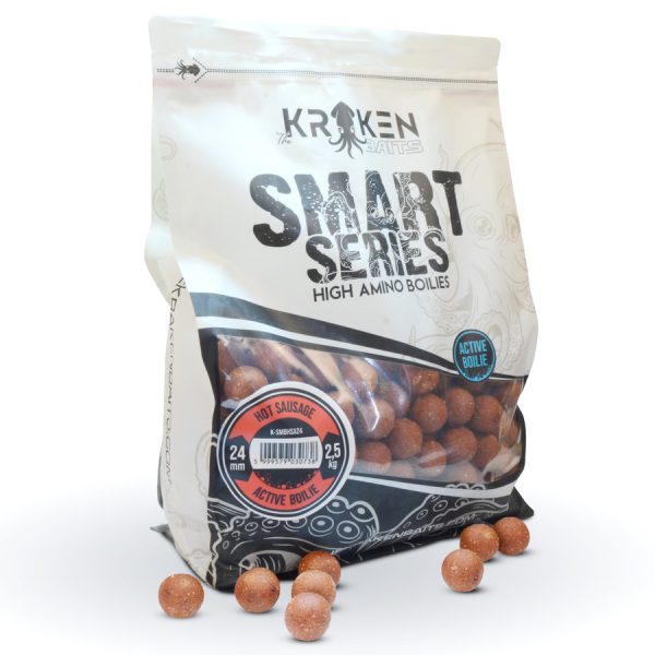 The Kraken Baits Smart Series Hot Sausage Active 24mm Boilie 2,5kg
