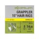 Korum Grappler Hair Rigs 38cm 8 Barbless Eyed Monofilament Pre-tied Hook