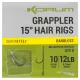 Korum Grappler Hair Rigs 38cm 10 Barbless Eyed Monofilament Pre-tied Hook