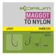 Korum Xpert Maggot Hooks To Nylon Monofil Pre-tied Barbless Hook 14