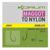 Korum Xpert Maggot Hooks To Nylon Monofil Pre-tied Barbless Hook 16