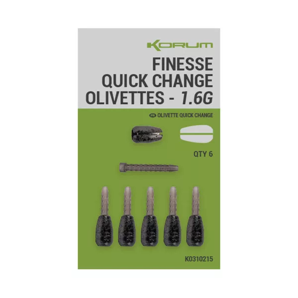 Korum Finesse Quick Change Olivettes Quick Change Float Weight 1.6g