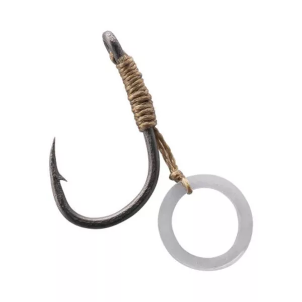 Korum Banded Hook Hairs 8 Barbed, Eyed Carp Hook with Pellet Ring 5pcs