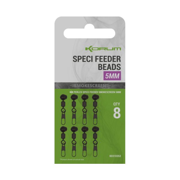 Korum Smokescreen Feeder Beads 5mm Swivel Clip 8pcs