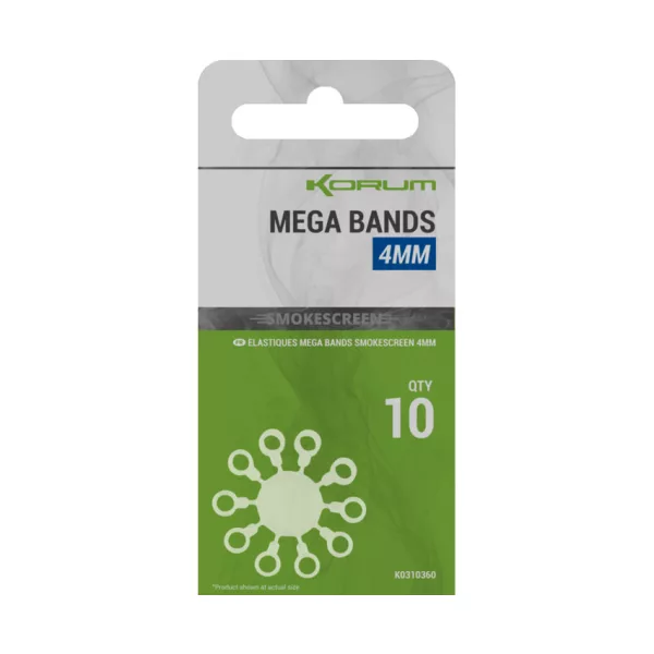 Korum Smokescreen Mega Bands 4mm Pellet Band 10pcs
