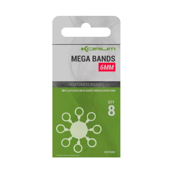 Korum Smokescreen Mega Bands 6mm Pellet Band 8pcs
