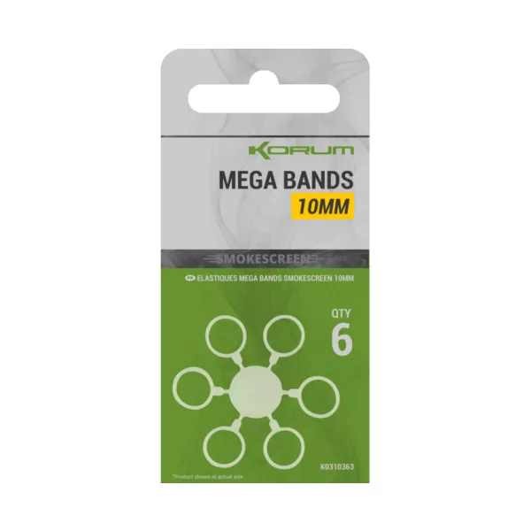 Korum Smokescreen Mega Bands 10mm Pellet Band 6pcs
