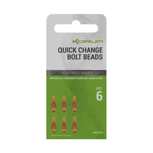 Korum Smokescreen Quick Change Bolt Beads Swivel 6pcs