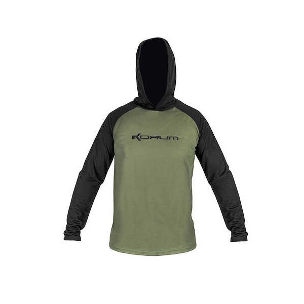 Korum - Dri-active Hooded Longsleeve T-shirt - Long-sleeved T-shirt - XXL