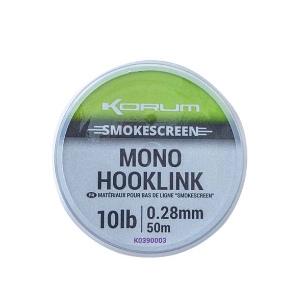 Korum Smokescreen Mono Hooklink 0,28mm monofilament leader 50m