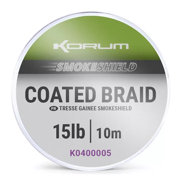 Korum Smokeshield Coated Braid 15lb Braided Leader Line 10m
