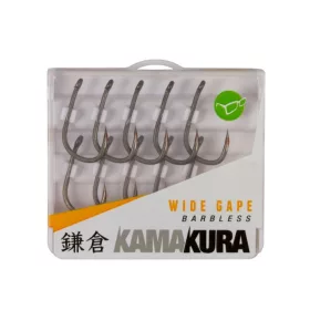   Korda Kamakura Wide Gape Barbless 6 Eyed, Barbless Hook 10pcs