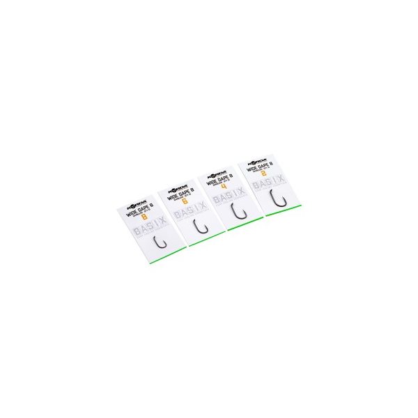 Korda Basix Wide Gape Barbless 6- Barbless Hook 10pcs