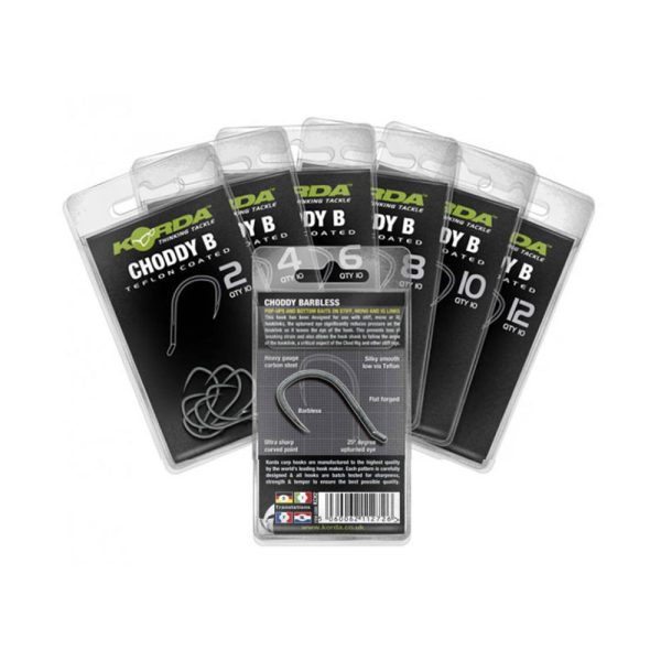 Korda Choddy B 6-Eyed, Barbless Hook 10pcs