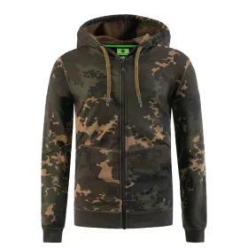Korda Zippered Dark Kamo Hooded Sweatshirt M