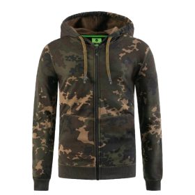 Korda Zippered Dark Kamo Hooded Sweatshirt XL