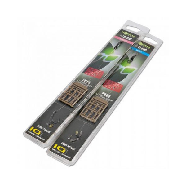 Korda IQ D Rig Size 4 Kurv 15lb - pre-tied carp hooklink