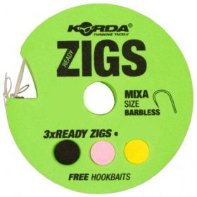   Korda Ready Zigs 12 (360cm) Barbless size 10 - pre-tied carp ZIG hooklink