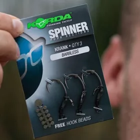 Korda Spinner Hook Sections Krank 4 Eyed, Barbless Hook 3pcs